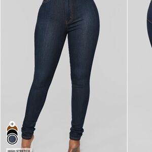 Fashion Nova Dark Blue Skinny Jeans